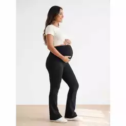 Legging gestante flare suporte barriga alto conforto calça grávida boca larga ideal mulheres altas boca sino bailarina