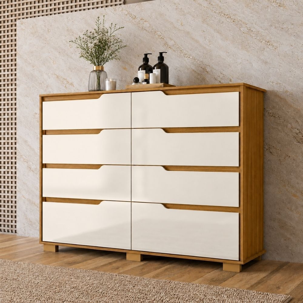 Cômoda 8 Gavetas com Pés Georgia Moval 147cm