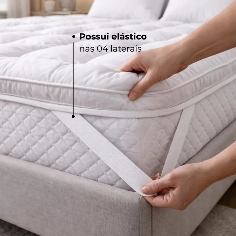 Protetor de Colchão Casal Queen Pillow Top em Micro Percal 400 Fios — foto 2