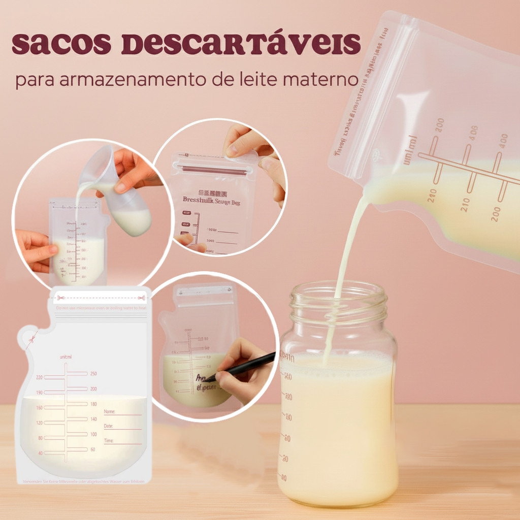 Kit 30/60 Pçs Un Saco Saquinhos Congelar Leite Maternidade Bebê KL-3001