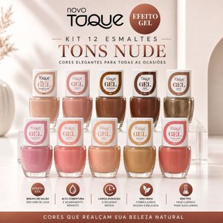 Kit Esmaltes Gel Novo Toque com Secagem Rápida