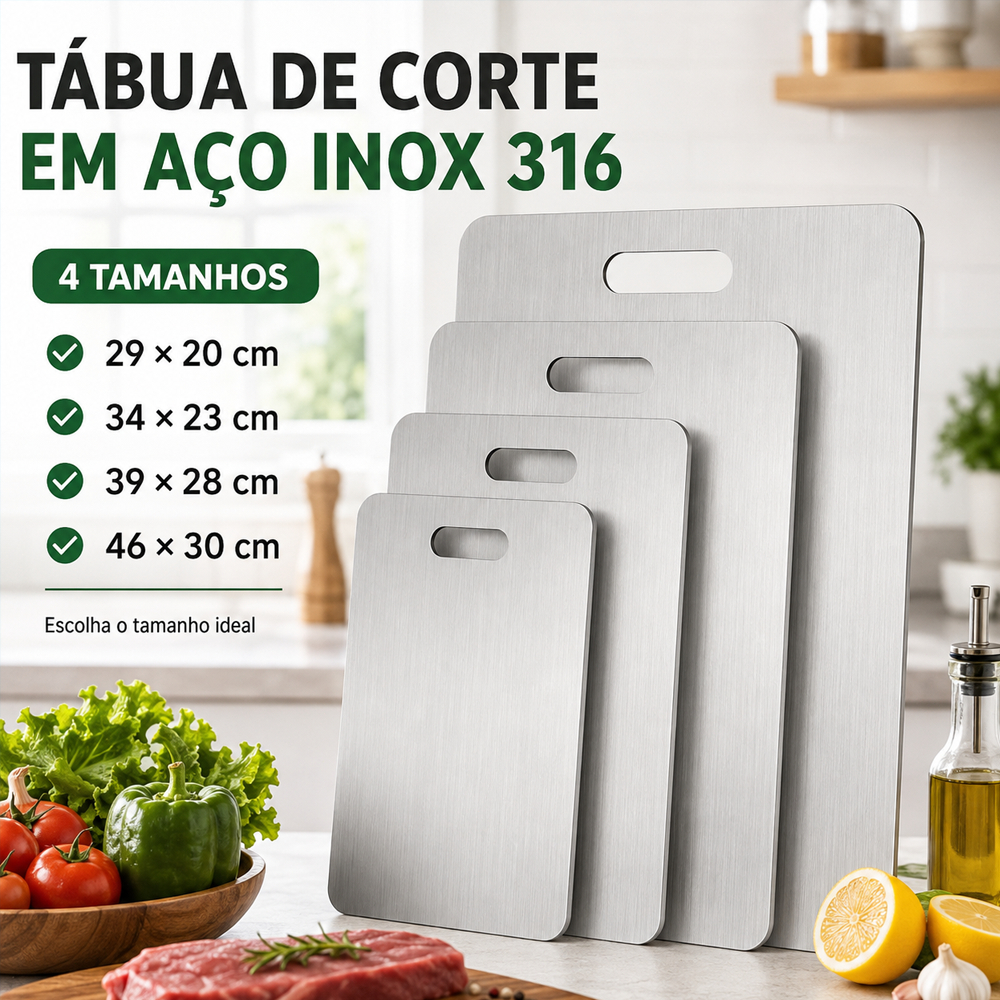 Tábua De Corte 316 Aço Inoxidável Antibacteriana À Prova De Mofo Tábua De Cozinha para Cozinha Cortar Carnes e Churrasco