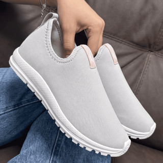 Tênis Feminino Slip On Sem Cadarço Meia Leve Flexível Confortável Casual Caminhada