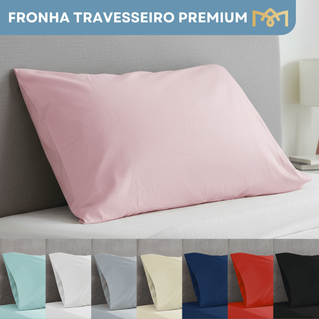 Fronha Micropercal 400 Fios 70x50cm Lisa Toque Acetinado Macia E Suave Conforto Hotel Luxo Premium