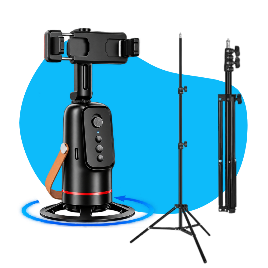 SUPORTE CELULAR GIMBAL COM RASTREAMENTO DE MOVIMENTO 360 E IA PARA CELULAR IPHONE ANDROID