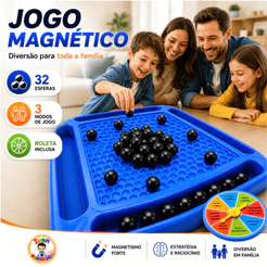 Xadrez Magnético 20 Esferas Jogo Educativo Infantil Tabuleiro Estratégia Lógica Portátil