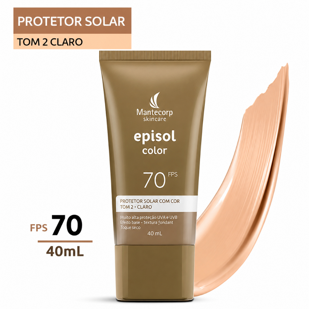 Protetor Solar FPS70 Tom 2 Claro 40ml Episol Color