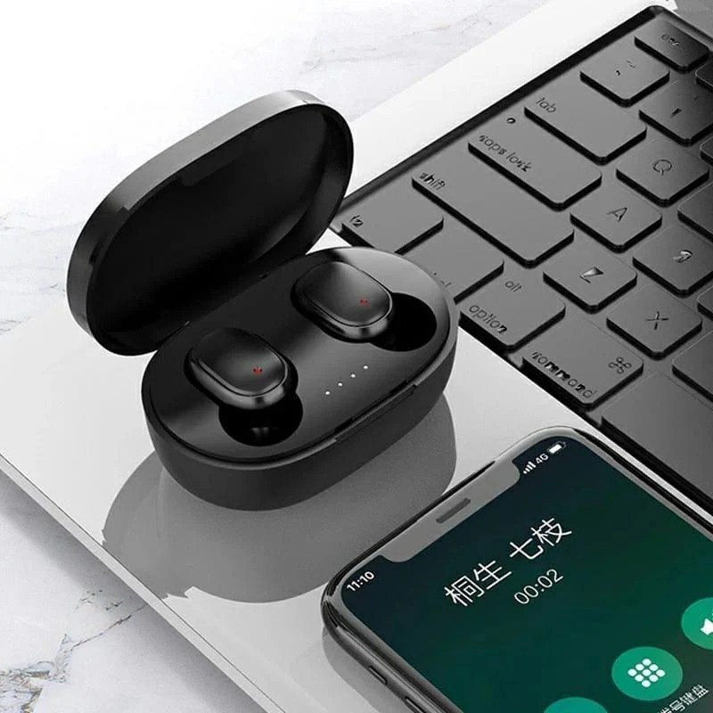 Fone Bluetooth E6S TWS Sem Fio com LED, Cancelamento de Ruído, Microfone e Som HD – Android e iOS