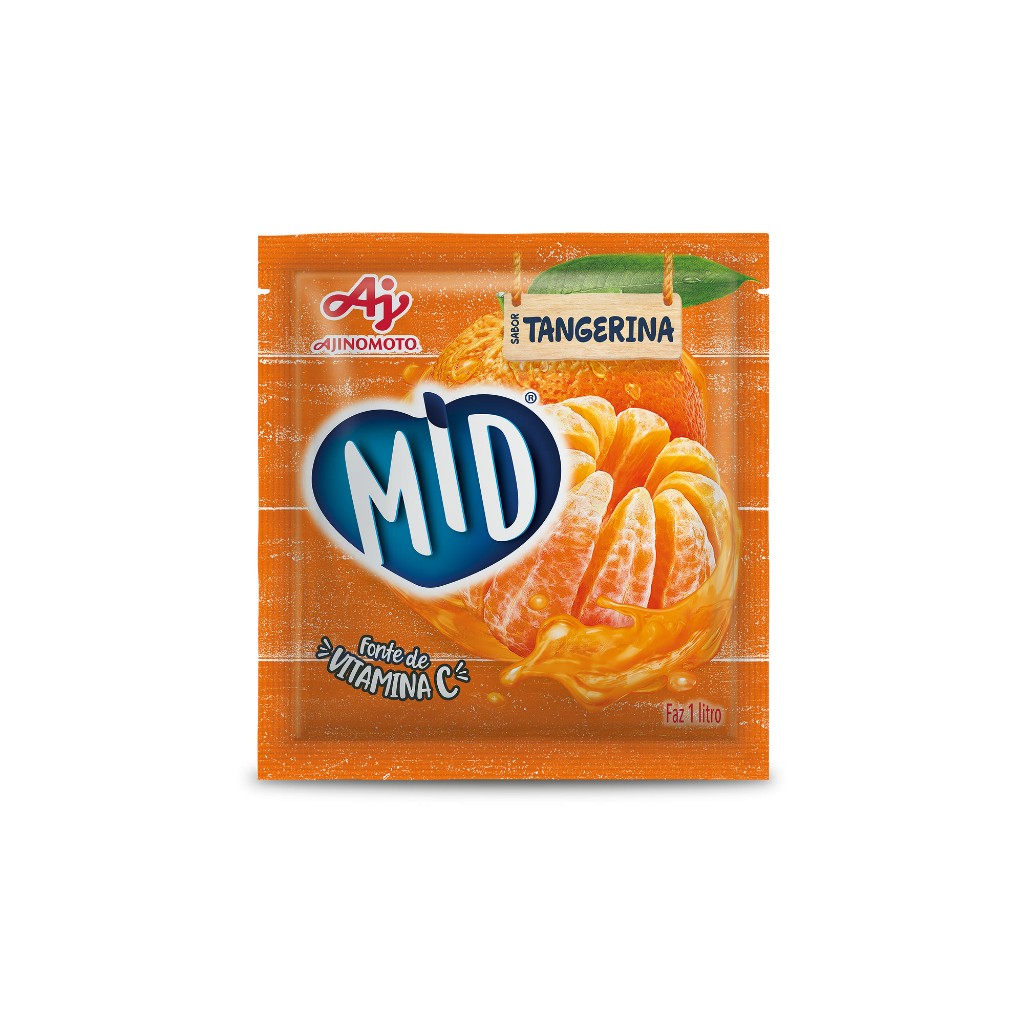 Kit Refresco em Pó MID® Sabor Tangerina Com 15 Unidades de 20g