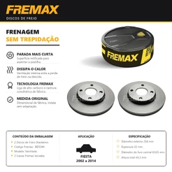 Par Disco de Freio Ventilado FIESTA 2002 a 2014 C/ ABS Fremax