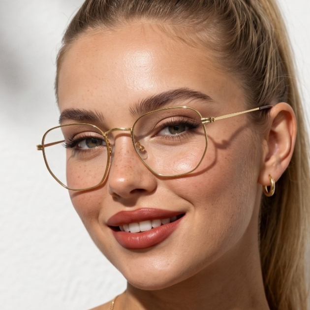 Armação Óculos de Grau Hexagonal Premium Geek Oldstyle Retrô Vintage Estiloso Clássico Unissex