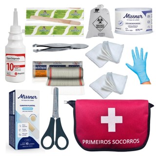 Kit de Primeiros Socorros Pequeno com Bolsa Portátil Prática Viagem Carro Casa Empresa