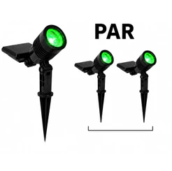 Kit 02 Espetos Solar Led Iluminação Jardim Cor Verde 10 Lumens Spot Solar
