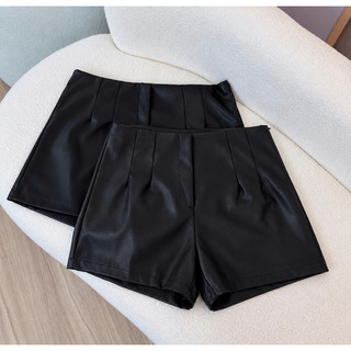 Short Feminino Courino Cintura Alta com Zíper Lateral