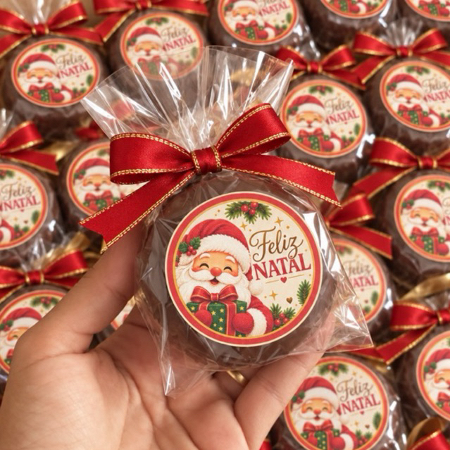 40 Adesivos Feliz Natal | Adesivo 5x5cm | Adesivo Natalino para Embalagens e Lembrancinhas