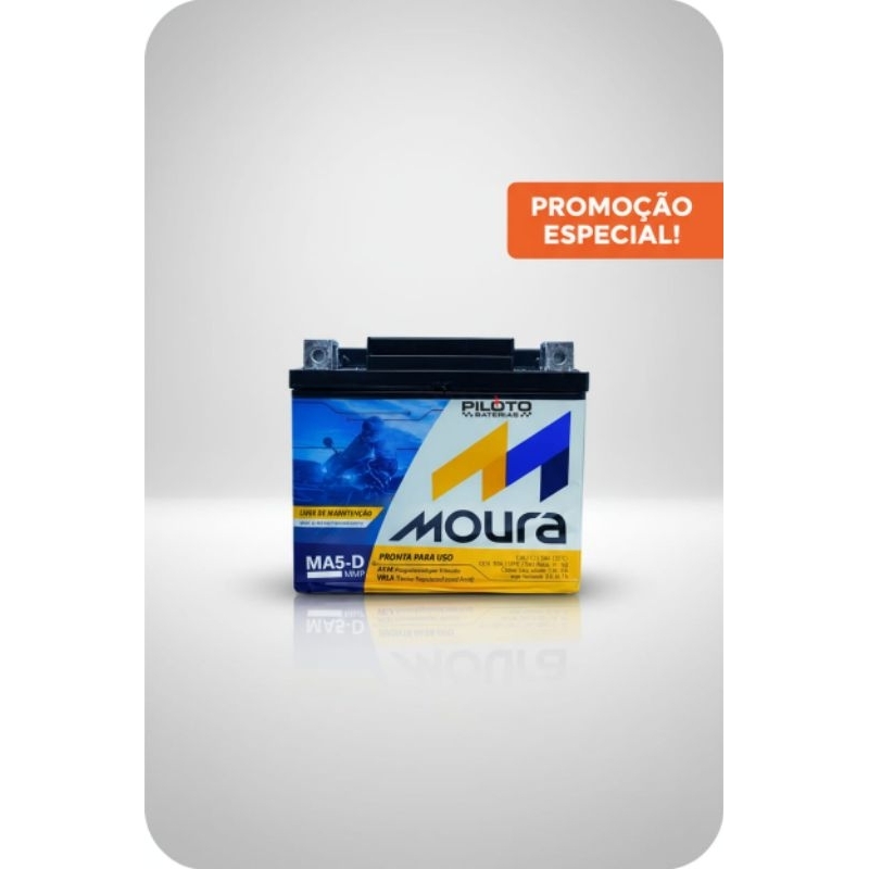 Bateria Moura Moto 5ah Titan/biz/bros/fazer/xre 125 150 — imagem 2 de 2