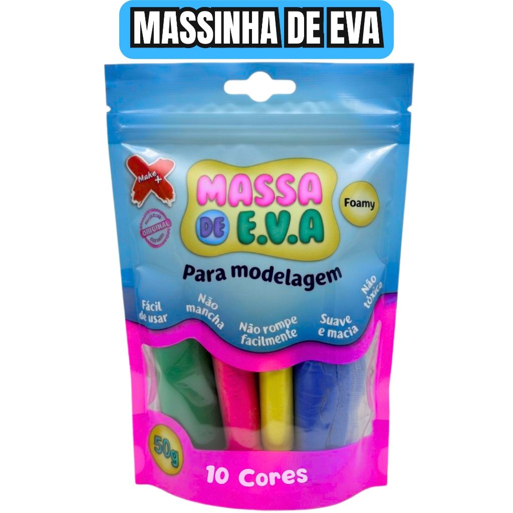 Massinha de EVA para Modelar Make+ 10 Cores Variadas⁠