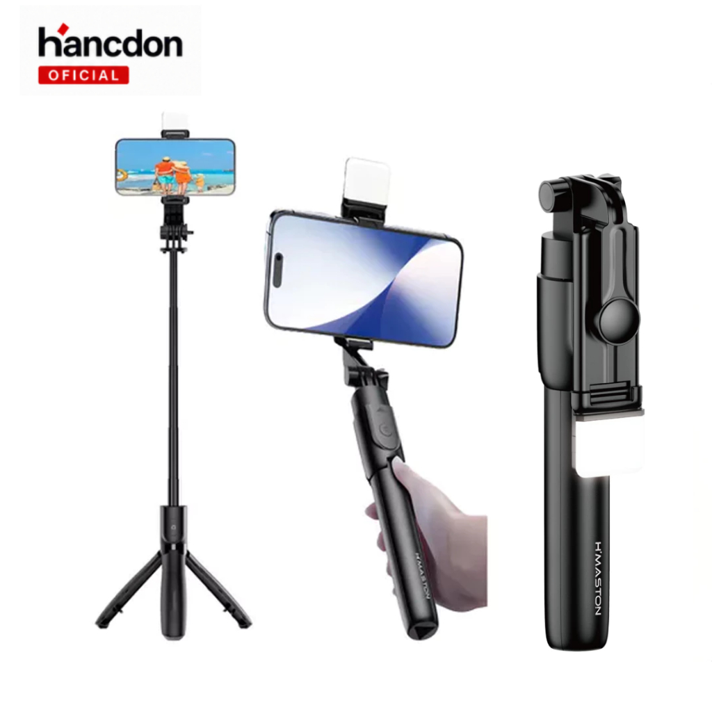 Hancdon ZP-18 Bastão Tripé Pau De Selfie Suporte Celular Com Controle 70cm Com ou Sem Luz Led