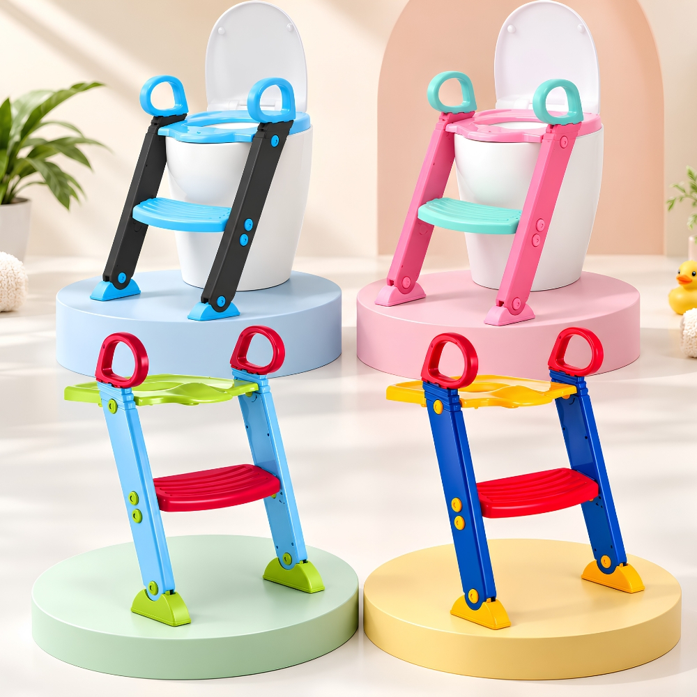 Redutor de Assento Sanitário Infantil Escada Dobrável Antiderrapante para Desfralde Banheiro Vaso
