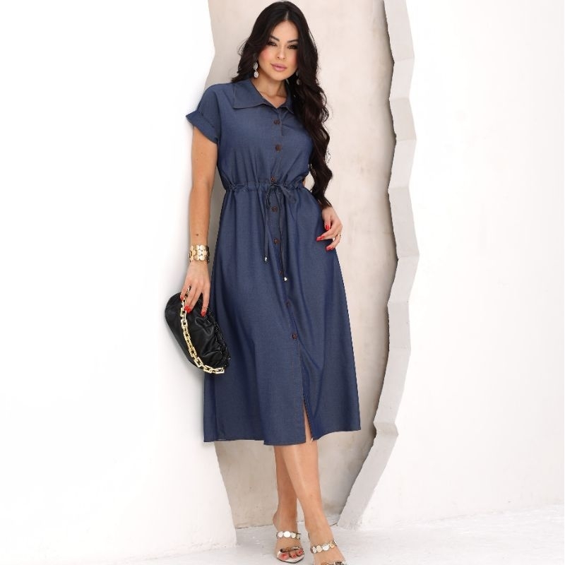 chamise midi chambray