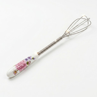 Batedor Fue De Ovos Inox Cabo De Cerâmica Floral Utensílio Decorativo Elegante Mesa Posta Cozinha Fofa Charme 20cm