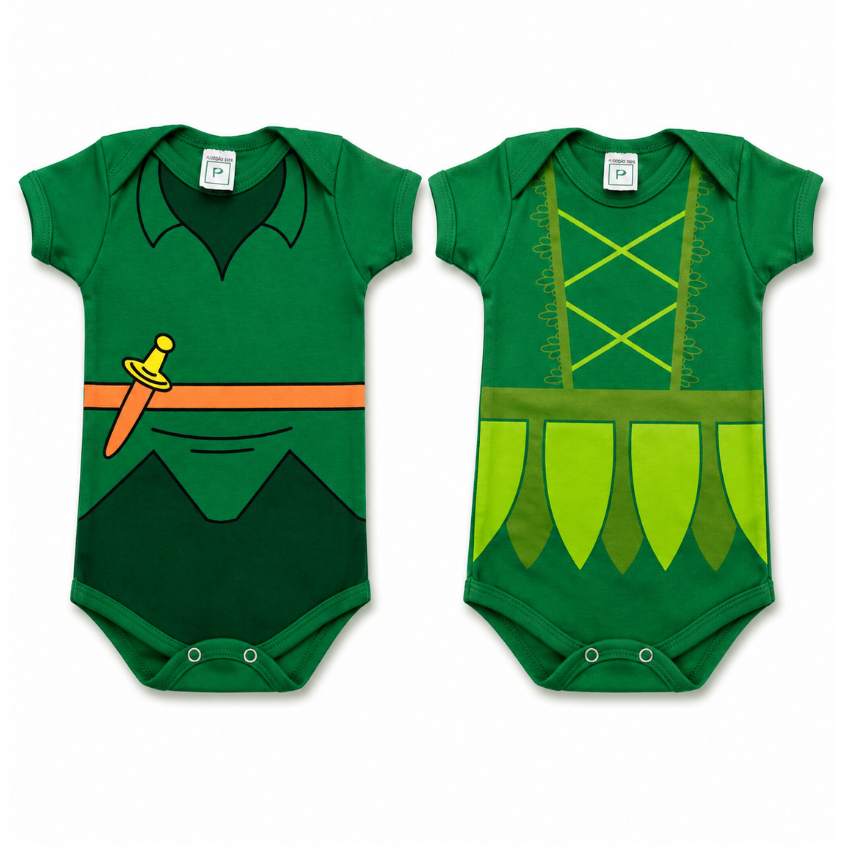 Body Bebê Infantil Peter Pan Sininho Tinker Bell Mêsversário Temático - Roupinha Super Confortável 100% Algodão Premium — imagem 2 de 2