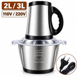 Picador de Alimentos Moedor de Carne Elétrico, Processador de Cozinha Inox 304, 2L/3L, 110V / 220V