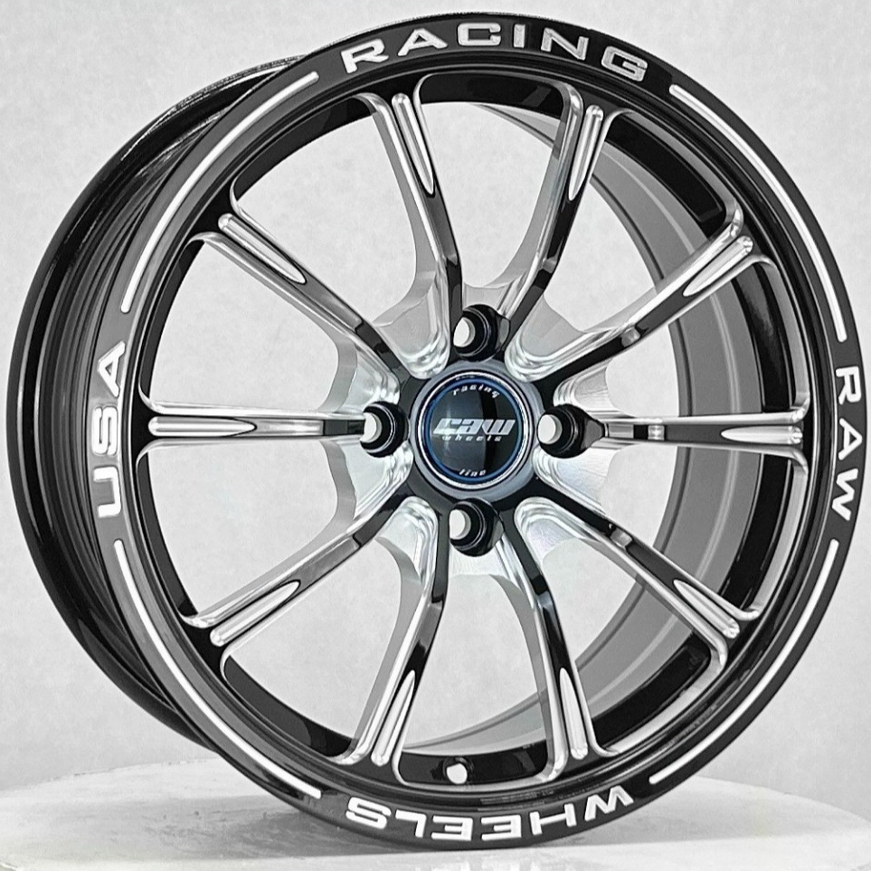 Kit 4 Rodas Aro 15 4x100 Tala 7 Raw Sector Racing Import Arrancada