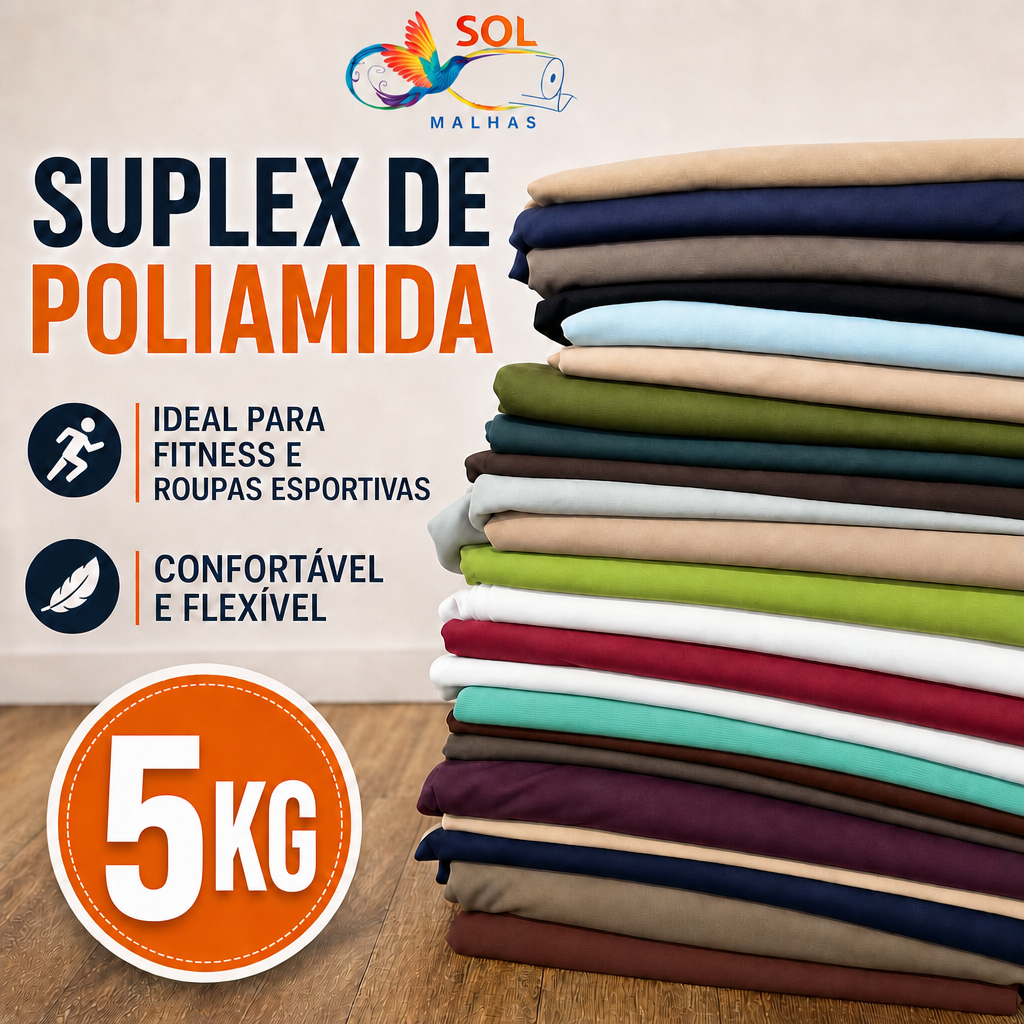 5kg Retalhos Suplex de Poliamida Grosso, Fitness