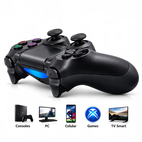 Controle Bluetooth Sem Fio Compatível Com Ps4 Pc Notebook Celular Android iOS Wireless Aquattro