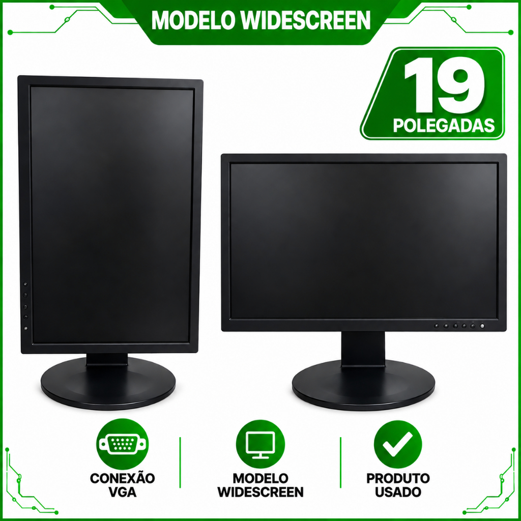 Monitor 15 / 16 / 17 / 19 / 20 / 21.5 polegadas vga varias marcas LCD