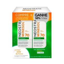 Kit Protetor Solar Facial Neostrata Minesol Oil Control Sem Cor FPS70 2 Unidades 40g
