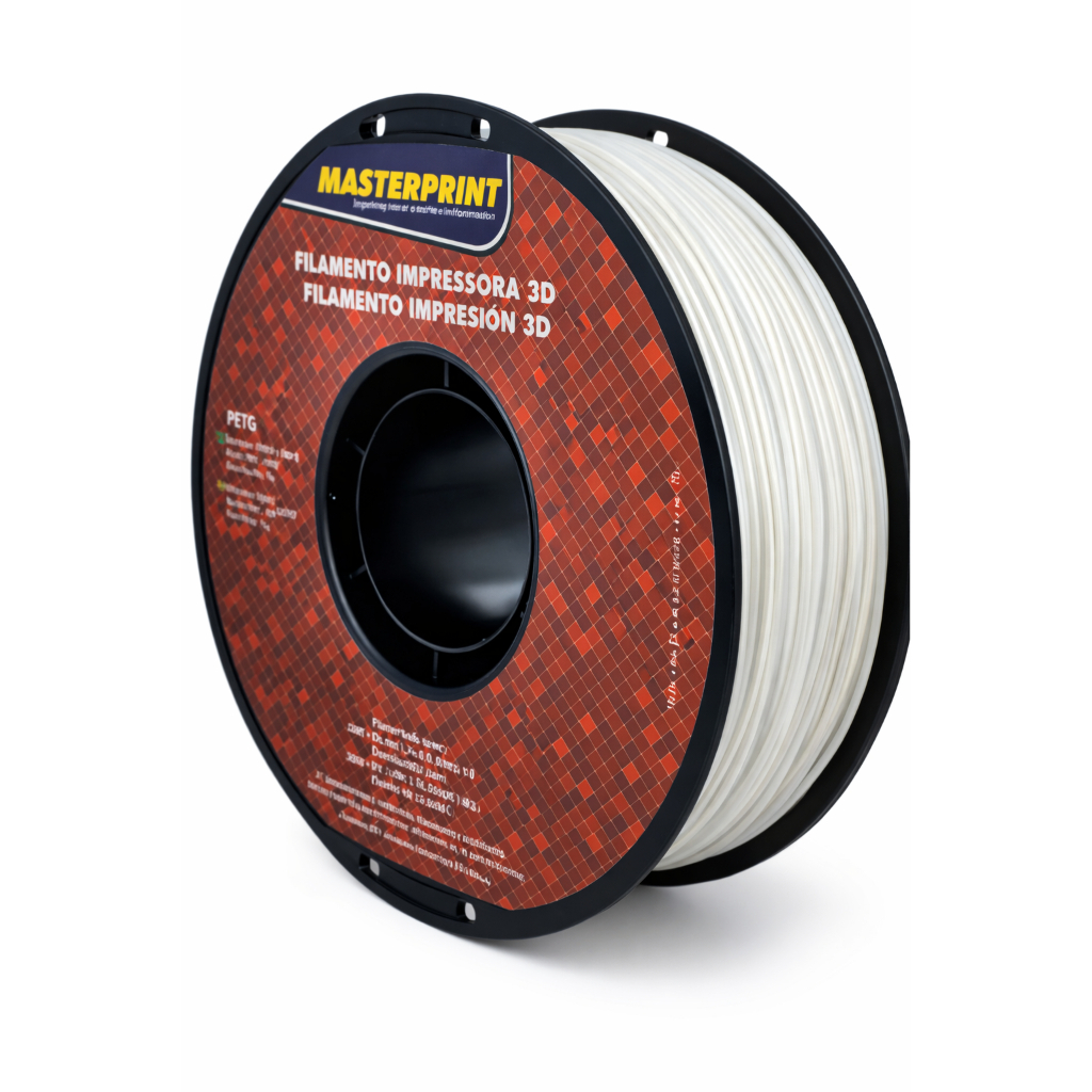Filamento PETG Branco Masterprint para Impressora 3D – Kit 3kg, 6kg ou 12kg – 1,75mm