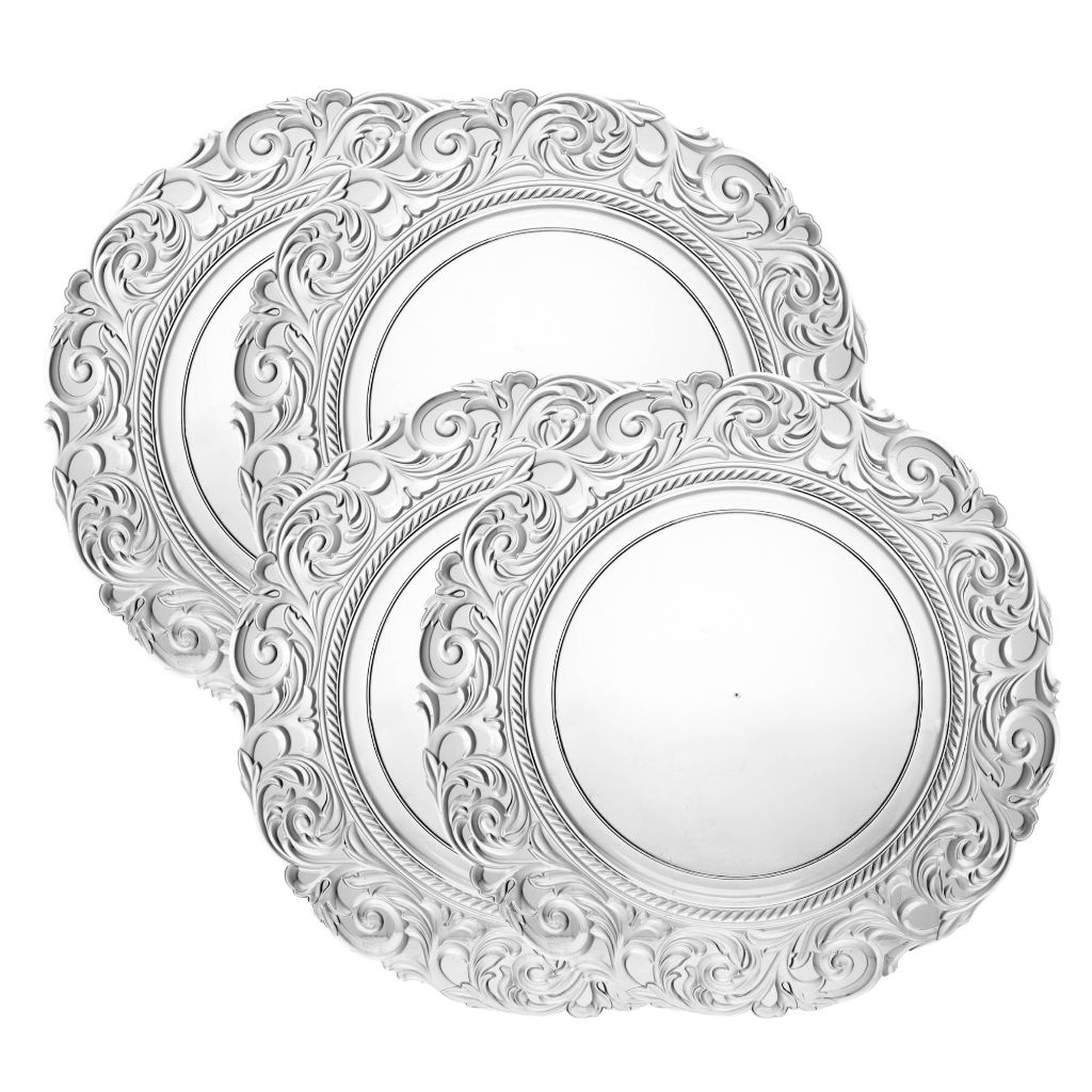 Sousplat Rosas Transparente para Mesa Posta Incolor Redondo Lyor