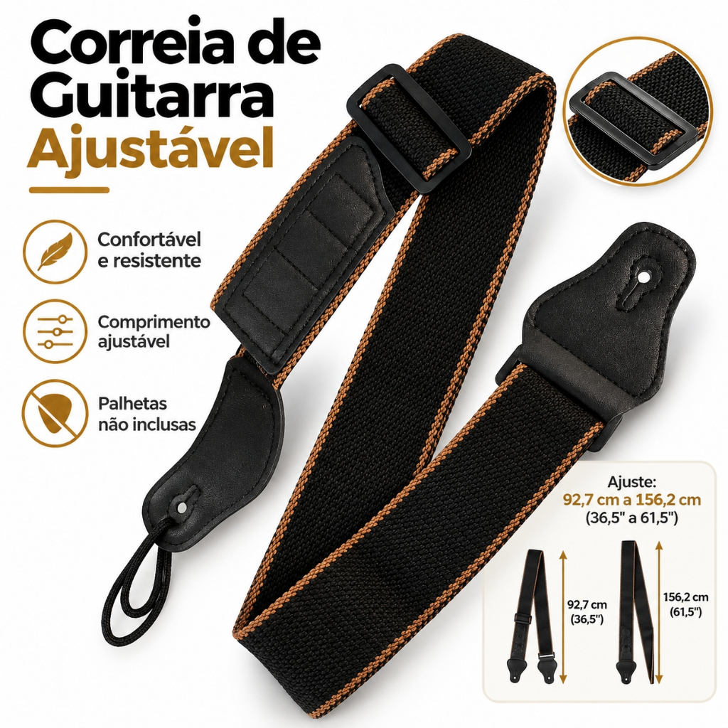 Correia Para Violão Guitarra Contrabaixo Ukulele – conforto e praticidade no palco