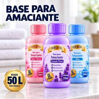 Base Amaciante Concentrada Perfumada 250ml Rende 50 Litros Roupas Macias