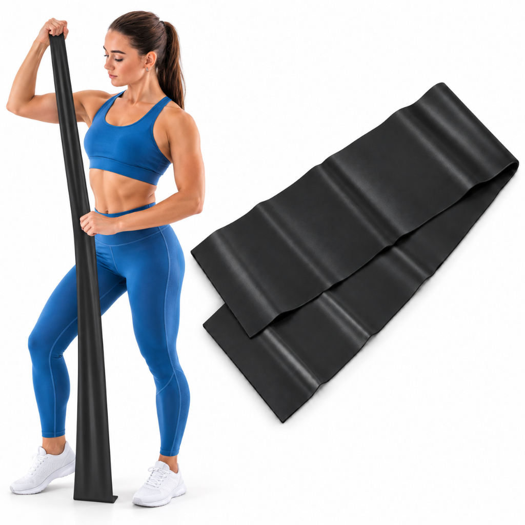 Faixa Elástica Forte para Musculação e Fisioterapia Elástico de Resistência 1 Metro para Alongamento