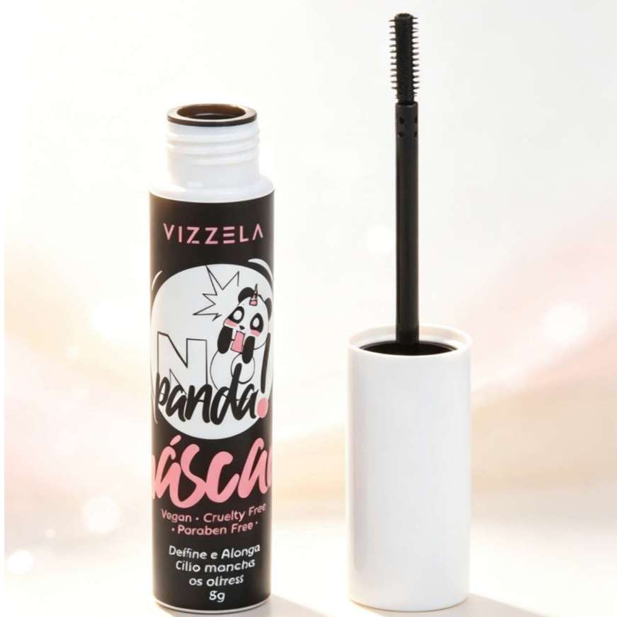 Máscara Para Cílios Vizzela No Panda Vegano Rímel Volume e Alongamento À Prova de Água