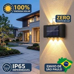 Até 10 Luminárias de Parede Externa Solar LED, Auto Ligar/Desligar, À Prova d'Água para Pátio Jardim Arandelas