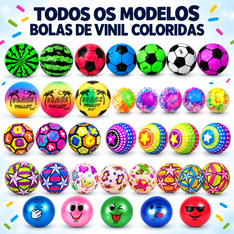 🔥 🔥ATACADO Kit 250/200/150/100 Bola de Vinil Infantil Dente de Leite Para Festa Lembrancinha Atacado