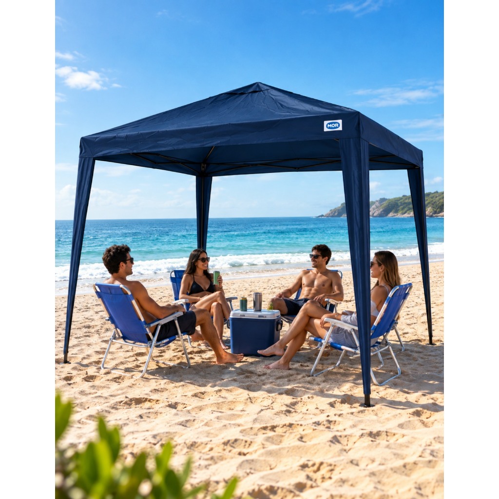 Tenda 2,40x3m Praia Gazebo Azul Mor Barraca Camping C/sacola · foto 2