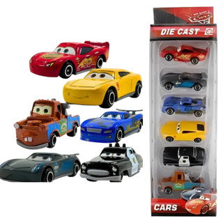 Kit 6 Carrinhos Relampago MCqueen De Metal Carrinhos Resistente Miniatura Coleção