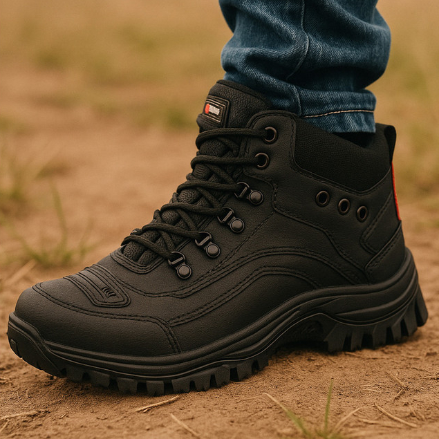 Coturno Masculino Cano Curto Alta Durabilidade Sola Conforto