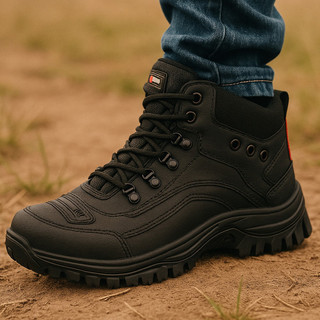 Coturno Masculino Cano Curto Alta Durabilidade Sola Conforto