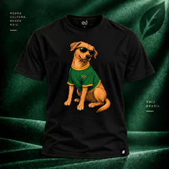 Camiseta Cachorro Brasileiro Brasil Caramelo Dog Vira Lata Estampa Algodão