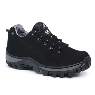 Tênis Adventure Preto Masculino em Couro Palmilha em Gel Conforto Absoluto