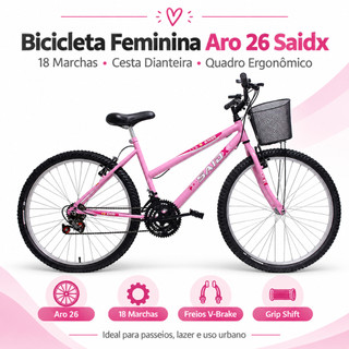 Bicicleta Aro 26 Feminina 18 Marchas De Passeio Saidx