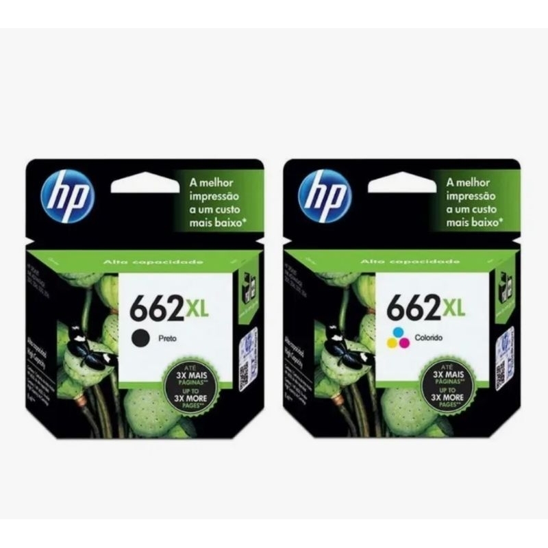 Cartucho de Tinta 662XL Preto (CZ105AB) + Cartucho de Tinta 662XL Colorido (CZ106AB) Super Promoção!!!!!!!!
