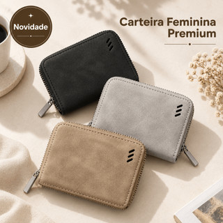 Carteira Feminina Minimalista Várias Cores Stylish Prática E Elegante Para O Dia A Dia Carteira Feminina Com Zíper