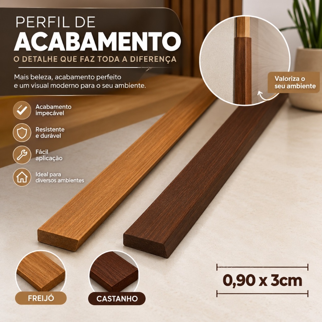 Perfil de Acabamento 90x3cm -MDF PREMIUM